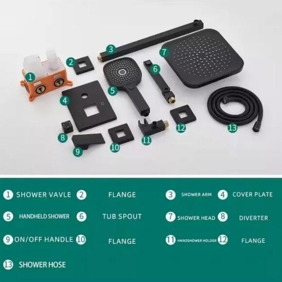 Ello & Allo Handheld Tub and Shower Faucet Head Combo Kit 8" - Picture 5 of 5